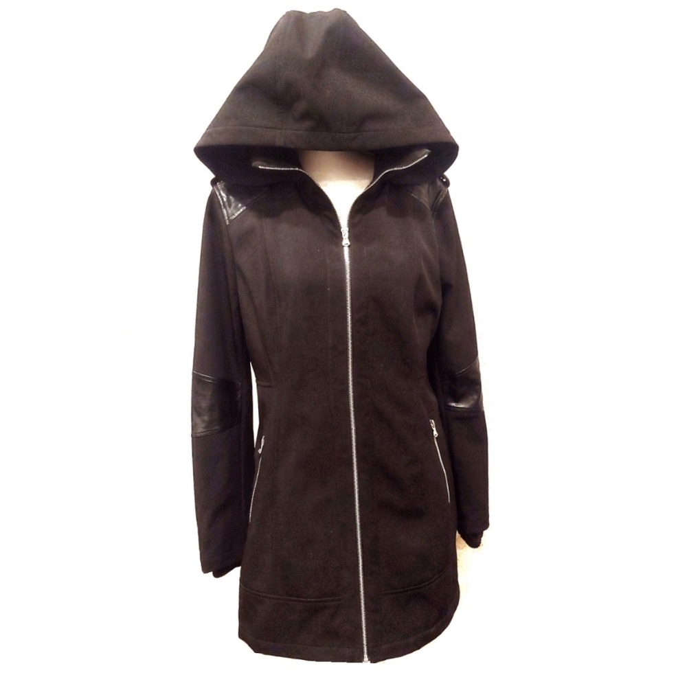 Guess ▪️Black Zipper Front Peacoat - SZ XL